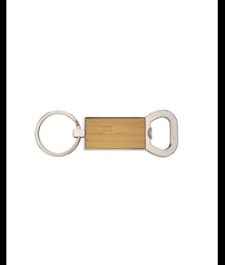 Portachiavi in metallo e bambu con apribottiglie