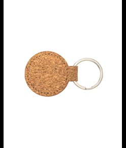 Portachiavi rotondo in metallo e sughero