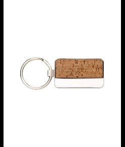 Portachiavi rettangolare in metallo e sughero