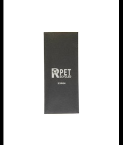 Portachiavi in r-pet con placchetta in metallo cromato