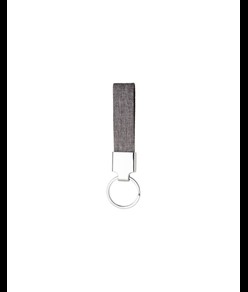 Portachiavi in r-pet con placchetta in metallo cromato