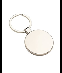 Portachiavi in metallo tondo, con particolare frontale in bambù