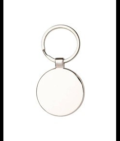 Portachiavi in metallo tondo, con particolare frontale in bambù