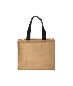 Borsa in juta, manici lunghi colorati e soffietto Handle Borsa in juta, manici lunghi colorati e soffietto Handle