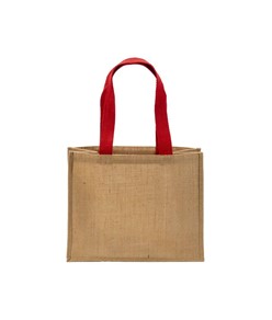 Borsa in juta, manici lunghi colorati e soffietto Handle Borsa in juta, manici lunghi colorati e soffietto Handle