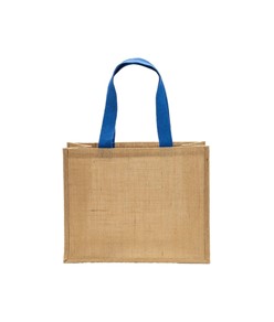 Borsa in juta, manici lunghi colorati e soffietto Handle Borsa in juta, manici lunghi colorati e soffietto Handle