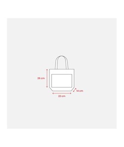 Mini borsa in juta con tasca e manici in cotone Handle Mini borsa in juta con tasca e manici in cotone Handle