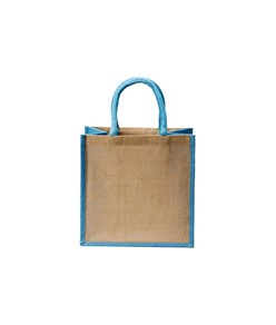 Mini borsa in juta con manici e inserti colorati Handle Mini borsa in juta con manici e inserti colorati Handle
