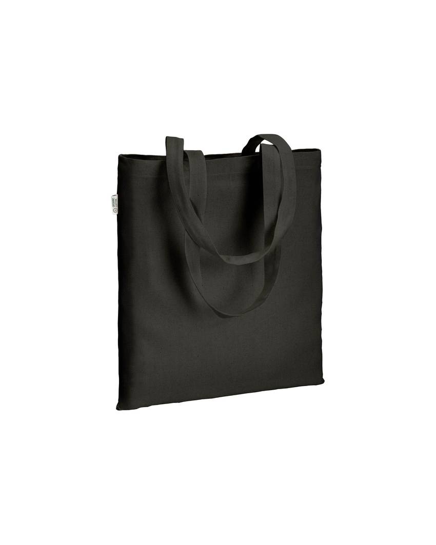 Shopper in cotone biologico 220 g/m2, manici lunghi e soffietto Handle