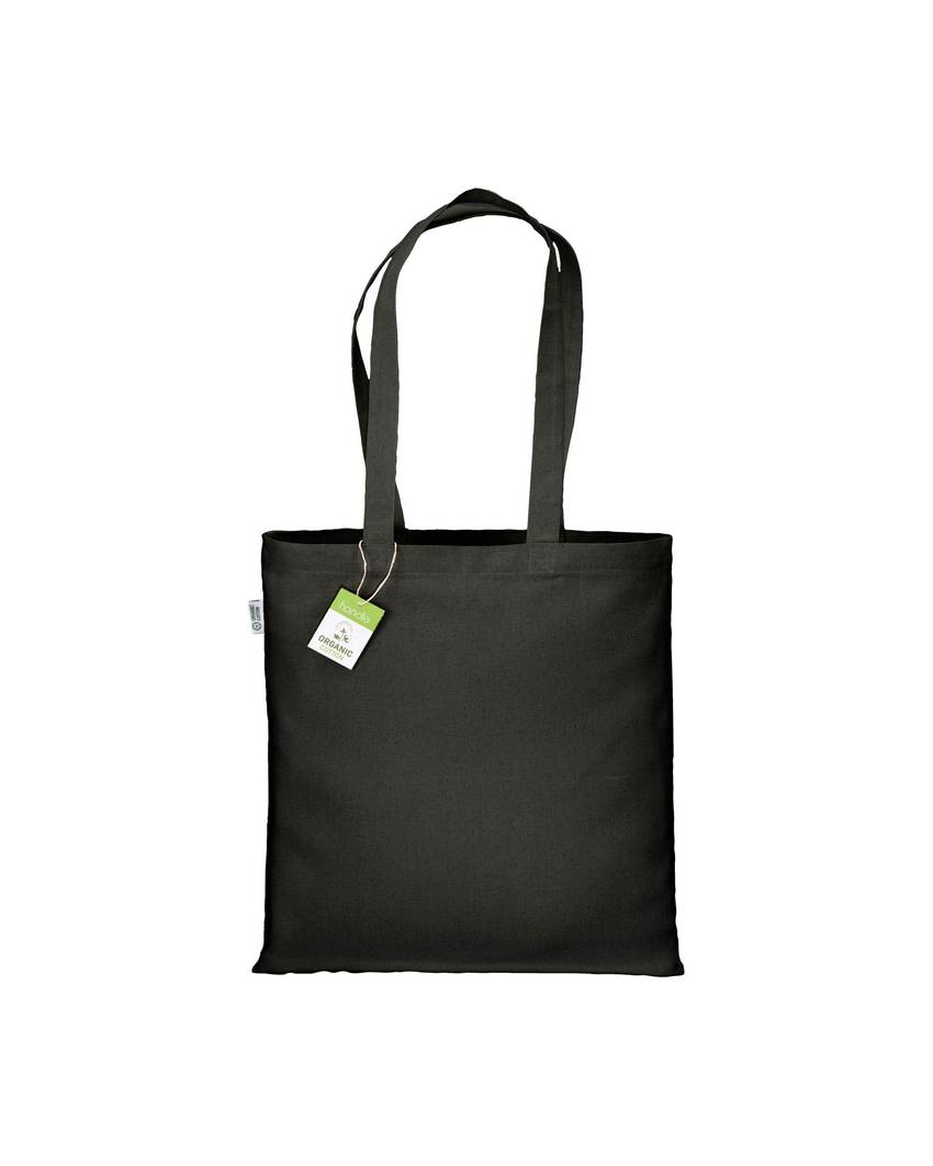 Shopper in cotone biologico 220 g/m2, manici lunghi e soffietto Handle
