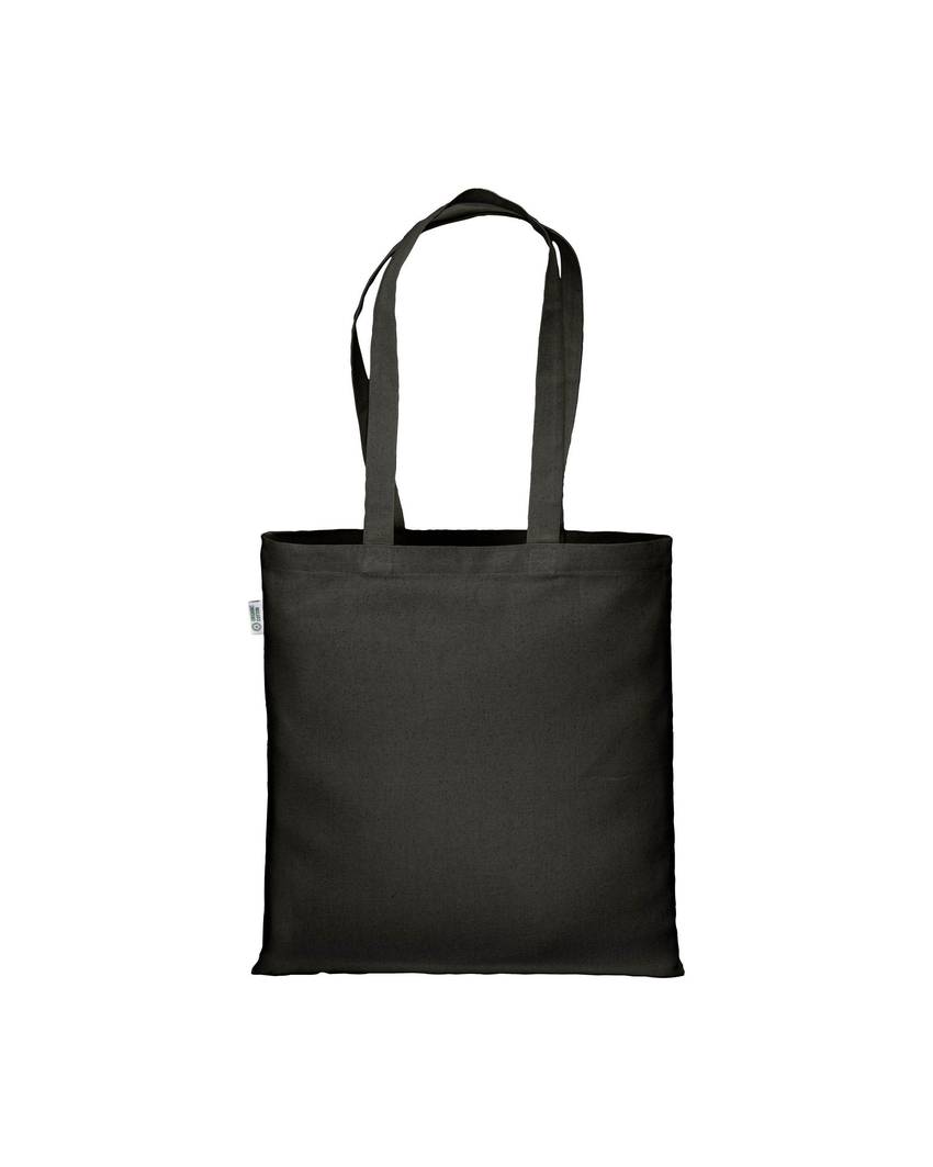 Shopper in cotone biologico 220 g/m2, manici lunghi e soffietto Handle