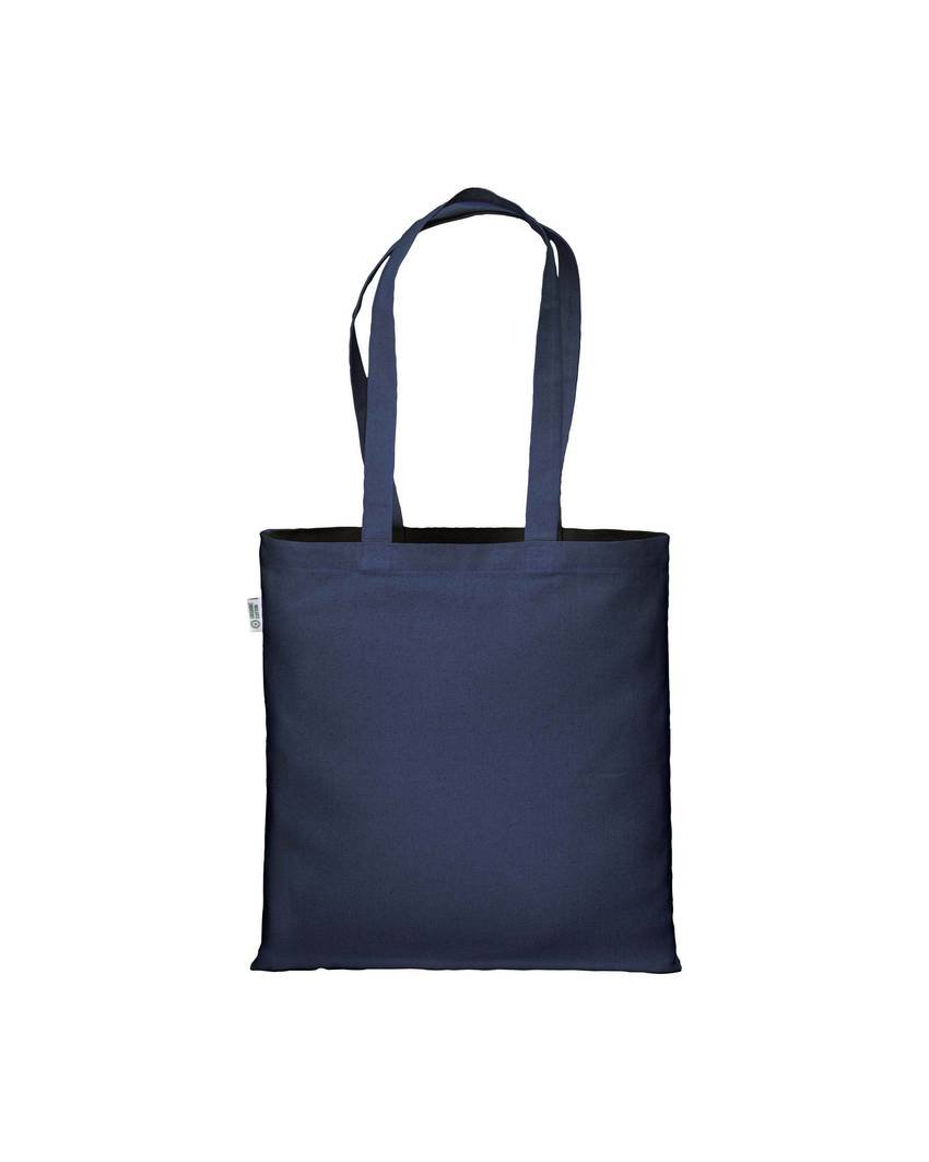 Shopper in cotone biologico 220 g/m2, manici lunghi e soffietto Handle