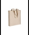Shopper in cotone biologico 220 g/m2, manici lunghi e soffietto Handle