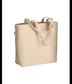 Shopper in cotone biologico 220 g/m2, con manici lunghi e soffietto alla base Handle