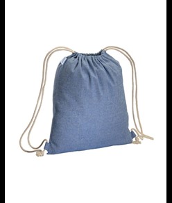 Zainetto in cotone riciclato effetto melange 180 g/m2 con chiusura a strozzo Handle