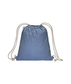 Zainetto in cotone riciclato effetto melange 180 g/m2 con chiusura a strozzo Handle Zainetto in cotone riciclato effetto melange 180 g/m2 con chiusura a strozzo Handle