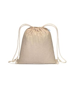 Zainetto in cotone riciclato effetto melange 180 g/m2 con chiusura a strozzo Handle Zainetto in cotone riciclato effetto melange 180 g/m2 con chiusura a strozzo Handle