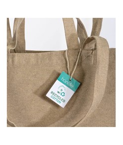 Shopper con soffietto alla base in cotone riciclato 280 g/m2, con doppi manici Handle Shopper con soffietto alla base in cotone riciclato 280 g/m2, con doppi manici Handle