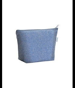 Beauty case in cotone riciclato 280 g/m2 con cerniera e soffietto alla base