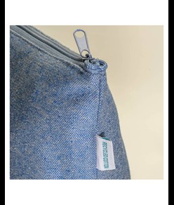 Beauty case in cotone riciclato 280 g/m2 con cerniera e soffietto alla base