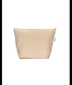 Beauty case in cotone riciclato 280 g/m2 con cerniera e soffietto alla base