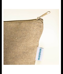 Beauty case in cotone riciclato 280 g/m2 con cerniera e soffietto alla base