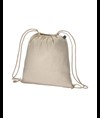 Zainetto in cotone FAIRTRADE ® 140 g/m2 con chiusura a strozzo Handle
