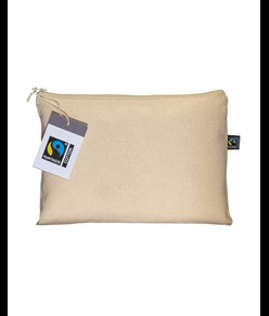 Beauty case in cotone FAIRTRADE ® 180 g/m2 con chiusura con zip