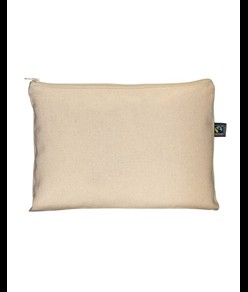 Beauty case in cotone FAIRTRADE ® 180 g/m2 con chiusura con zip