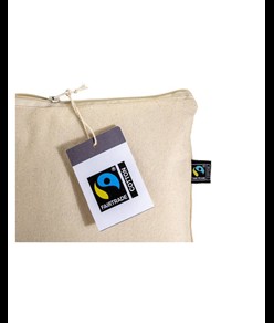 Beauty case in cotone FAIRTRADE ® 180 g/m2 con chiusura con zip