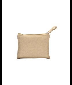 Beauty case/ porta monete in cotone riciclato 280 g/m2, con zip