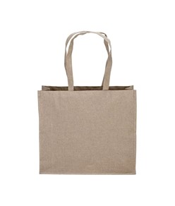 Shopper in cotone riciclato 120 g/m2 con interno laminato in PP Handle Shopper in cotone riciclato 120 g/m2 con interno laminato in PP Handle