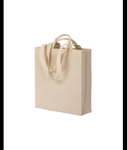 Shopper con soffietto in cotone  220 g/m2, con doppi manici Handle