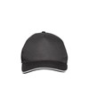 Cappellino in cotone 5 pannelli, visiera sandwich in contrasto con chiusura con velcro Cappellino in cotone 5 pannelli, visiera sandwich in contrasto con chiusura con velcro