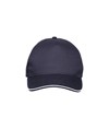 Cappellino in cotone 5 pannelli, visiera sandwich in contrasto con chiusura con velcro Cappellino in cotone 5 pannelli, visiera sandwich in contrasto con chiusura con velcro