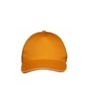 Cappellino in cotone 5 pannelli, visiera sandwich in contrasto con chiusura con velcro Cappellino in cotone 5 pannelli, visiera sandwich in contrasto con chiusura con velcro