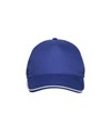 Cappellino in cotone 5 pannelli, visiera sandwich in contrasto con chiusura con velcro Cappellino in cotone 5 pannelli, visiera sandwich in contrasto con chiusura con velcro