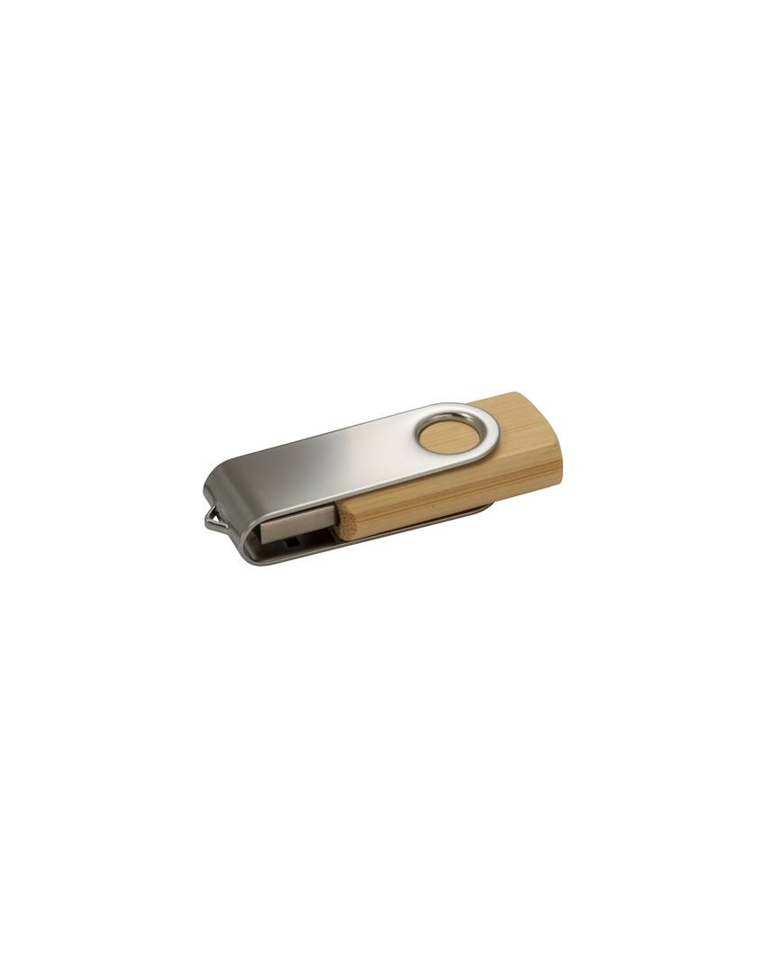 Chiavetta USB 8 GB girevole in Bambù/Metallo.