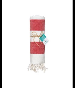 Telo mare/pareo  in cotone riciclato  da 180 gr/m2 con frange, misura 90x170 cm