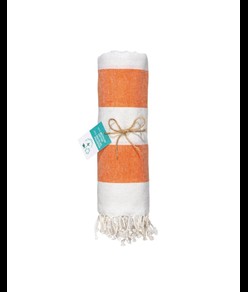 Telo mare/pareo  in cotone riciclato  da 180 gr/m2 con frange, misura 90x170 cm