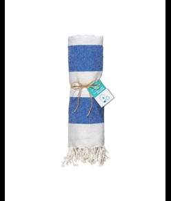 Telo mare/pareo  in cotone riciclato  da 180 gr/m2 con frange, misura 90x170 cm