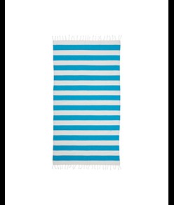 Telo mare/pareo  in cotone riciclato  da 180 gr/m2 con frange, misura 90x170 cm