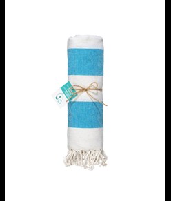 Telo mare/pareo  in cotone riciclato  da 180 gr/m2 con frange, misura 90x170 cm