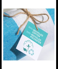 Telo mare/pareo  in cotone riciclato  da 180 gr/m2 con frange, misura 90x170 cm