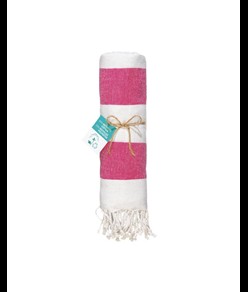 Telo mare/pareo  in cotone riciclato  da 180 gr/m2 con frange, misura 90x170 cm