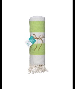 Telo mare/pareo  in cotone riciclato  da 180 gr/m2 con frange, misura 90x170 cm