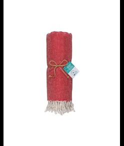 Telo mare/pareo  in cotone riciclato  da 180 gr/m2 con frange, misura 90x170 cm