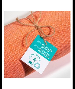 Telo mare/pareo  in cotone riciclato  da 180 gr/m2 con frange, misura 90x170 cm