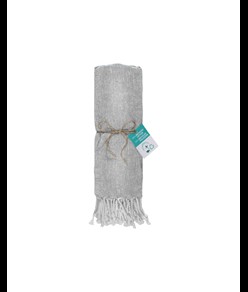 Telo mare/pareo  in cotone riciclato  da 180 gr/m2 con frange, misura 90x170 cm