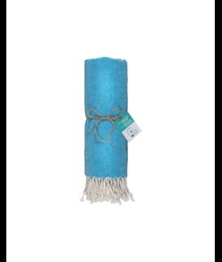 Telo mare/pareo  in cotone riciclato  da 180 gr/m2 con frange, misura 90x170 cm
